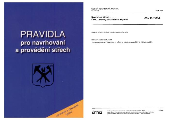 Obal publikace Pravidla pro navrhování a provádění střech.