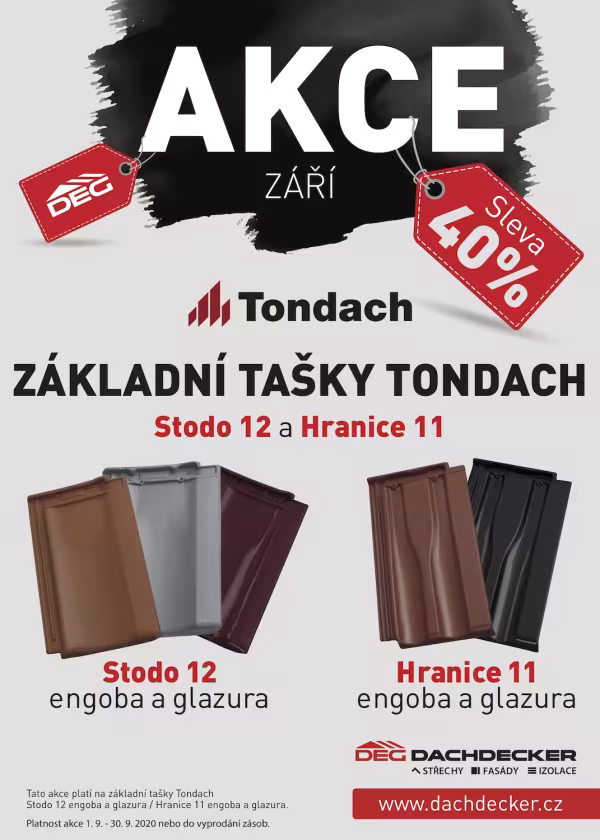 Leták se slevou na základní tašky Tondach