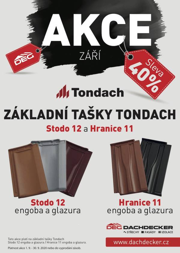 Leták se slevou na základní tašky Tondach