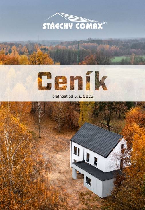 Titulka ceníku Střechy Comax