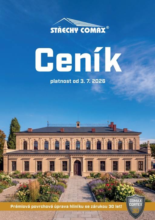 Titulka ceníku Střechy Comax