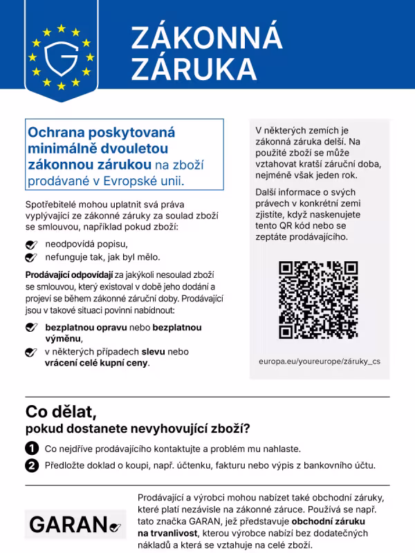 Zákonná záruka pro spotřebitele